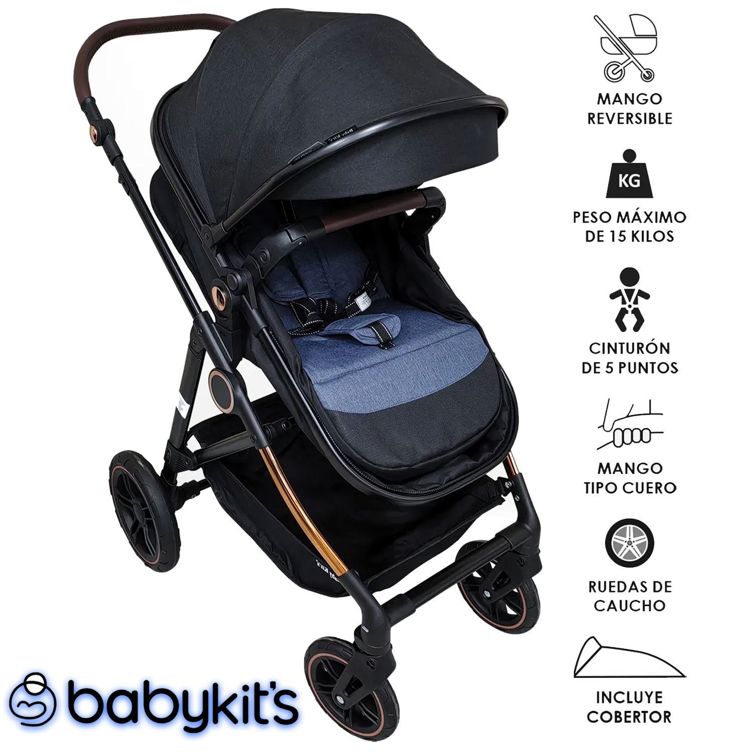 Coche Moisés Baby Kits VOX T BK6074 Azul